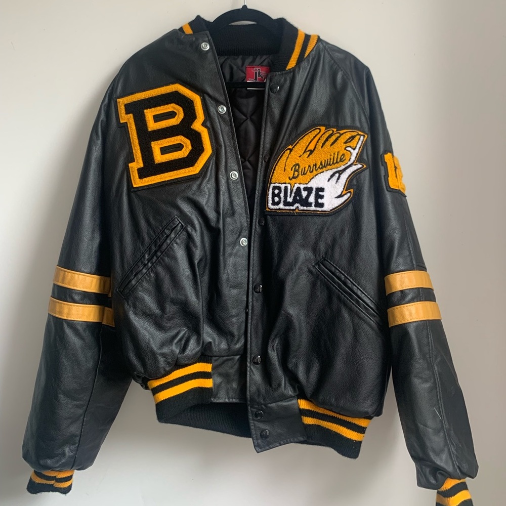 Vintage leather varsity letterman jacket